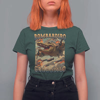 Funny Italian Brainrot Bombardiro Crocodilo T Shirt For Women Gen Z Meme
