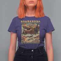 Funny Italian Brainrot Bombardiro Crocodilo T Shirt For Women Gen Z Meme