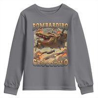 Funny Italian Brainrot Bombardiro Crocodilo Youth Sweatshirt Gen Z Meme