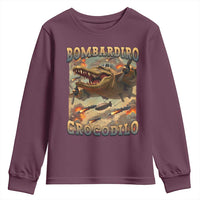 Funny Italian Brainrot Bombardiro Crocodilo Youth Sweatshirt Gen Z Meme