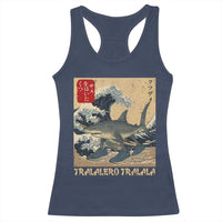 Funny Italian Brainrot Tralalero Tralala Shark Racerback Tank Top Japanese Art Gen Z Meme