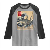 Funny Italian Brainrot Tralalero Tralala Shark Raglan Shirt Japanese Art Gen Z Meme