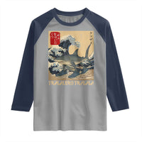 Funny Italian Brainrot Tralalero Tralala Shark Raglan Shirt Japanese Art Gen Z Meme