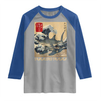 Funny Italian Brainrot Tralalero Tralala Shark Raglan Shirt Japanese Art Gen Z Meme