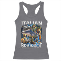 Funny Italian Brainrot Gen Z Meme Racerback Tank Top