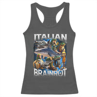 Funny Italian Brainrot Gen Z Meme Racerback Tank Top