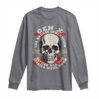 Funny Gen X Long Sleeve Shirt The Badass Generation Before All You Sissies Were Vintage Skull