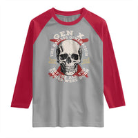 Funny Gen X Raglan Shirt The Badass Generation Before All You Sissies Were Vintage Skull