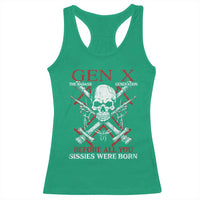 Funny X Generation Racerback Tank Top The Badass Generation Before All You Sissies Were Born Skull