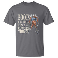 Funny African American Cowgirl T Shirt Boots And Bling It's A Cowgirl Thing