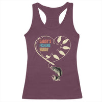 Funny Daddy's Fishing Buddy Racerback Tank Top Fisherman Dad Son Daughter