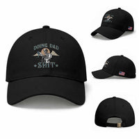 Funny Western Father Doing Dad Shit Baseball Cap Cowboy Skeleton Toilet Dad Jokes Father's Day