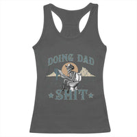 Funny Western Father Doing Dad Shit Racerback Tank Top Cowboy Skeleton Toilet Dad Jokes Father's Day