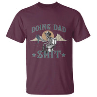 Funny Western Father Doing Dad Shit T Shirt Cowboy Skeleton Toilet Dad Jokes Father's Day