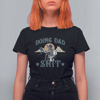 Funny Western Father Doing Dad Shit T Shirt For Women Cowboy Skeleton Toilet Dad Jokes Father's Day