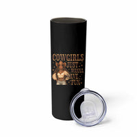 Funny African American Cowgirl Skinny Tumbler Cowgirls Just Wanna Have Fun Western
