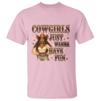 Funny African American Cowgirl T Shirt Cowgirls Just Wanna Have Fun Western