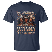Funny Black African American Cowgirl T Shirt Cowgirls Just Wanna Have Fun