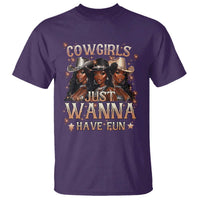 Funny Black African American Cowgirl T Shirt Cowgirls Just Wanna Have Fun