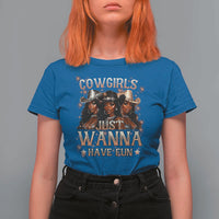 Funny Black African American Cowgirl T Shirt For Women Cowgirls Just Wanna Have Fun