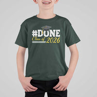 Done Class of 2026 Graduation T Shirt For Kid Mortarboard Graphic