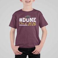 Done Class of 2026 Graduation T Shirt For Kid Mortarboard Graphic