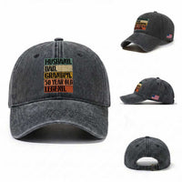 Husband Dad Grandpa 50 Year Old Legend Washed Cotton Baseball Cap Funny 50th Birthday Fathers Day