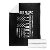 Proud Pacific Islander Throw Blanket AAPI Heritage Month Polynesian Tribal American Flag