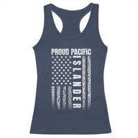 Proud Pacific Islander Racerback Tank Top AAPI Heritage Month Polynesian Tribal American Flag