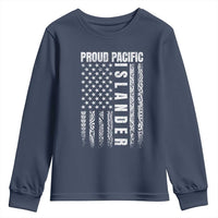 Proud Pacific Islander Youth Sweatshirt AAPI Heritage Month Polynesian Tribal American Flag
