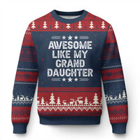 Awesome Like My Granddaughter Ugly Christmas Sweater Funny Girl Grandpa Father's Day Gifts