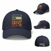 Husband Dad Grandpa 90 Year Old Legend Baseball Cap Funny 90th Birthday Fathers Day