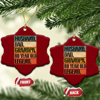 Husband Dad Grandpa 80 Year Old Legend Ceramic Ornament Funny 80th Birthday Fathers Day