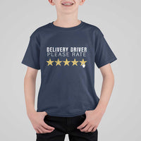 Delivery Driver T Shirt For Kid Please Rate Five Star Food Dash Dash Grub Grocery Deliveries Rating App - Wonder Print Shop
