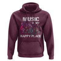 Music Is My Happy Place Hoodie Music Sheet Note Novelty Inspiring - Wonder Print Shop