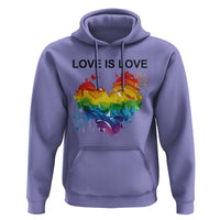 LGBTQ Hoodie Love Is Love Gay Pride LGBT Ally Vintage Rainbow Heart - Wonder Print Shop