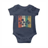 Funny Caribbean Vintage Palm Tree Sunset Summer Beach Vacation Baby Onesie