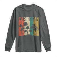 Funny Caribbean Vintage Palm Tree Sunset Summer Beach Vacation Long Sleeve Shirt