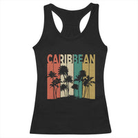 Funny Caribbean Vintage Palm Tree Sunset Summer Beach Vacation Racerback Tank Top