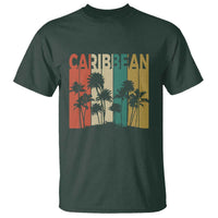 Funny Caribbean Vintage Palm Tree Sunset Summer Beach Vacation T Shirt