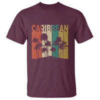Funny Caribbean Vintage Palm Tree Sunset Summer Beach Vacation T Shirt