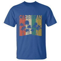 Funny Caribbean Vintage Palm Tree Sunset Summer Beach Vacation T Shirt