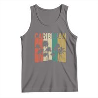 Funny Caribbean Vintage Palm Tree Sunset Summer Beach Vacation Tank Top