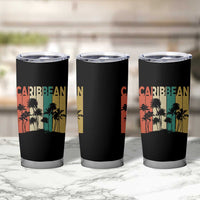 Funny Caribbean Vintage Palm Tree Sunset Summer Beach Vacation Tumbler Cup