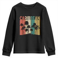 Funny Caribbean Vintage Palm Tree Sunset Summer Beach Vacation Youth Sweatshirt