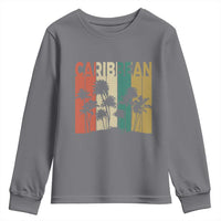 Funny Caribbean Vintage Palm Tree Sunset Summer Beach Vacation Youth Sweatshirt