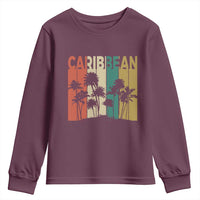 Funny Caribbean Vintage Palm Tree Sunset Summer Beach Vacation Youth Sweatshirt