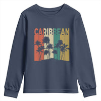 Funny Caribbean Vintage Palm Tree Sunset Summer Beach Vacation Youth Sweatshirt