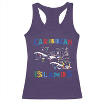 Caribbean Islands Racerback Tank Top Caribbean Sea Tour Map Flag - Wonder Print Shop