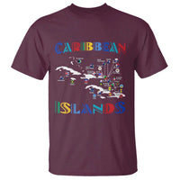 Caribbean Islands T Shirt Caribbean Sea Tour Map Flag - Wonder Print Shop